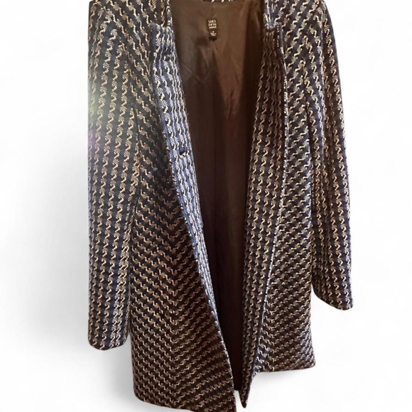 Saks Fifth Avenue Blue Long Cotton Overcoat Women’s size 4 - Picture 2 of 7